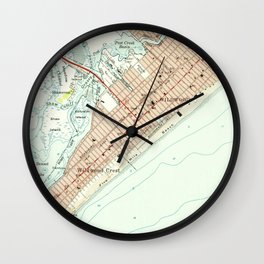 Vintage Map of Wildwood NJ (1955) Wall Clock