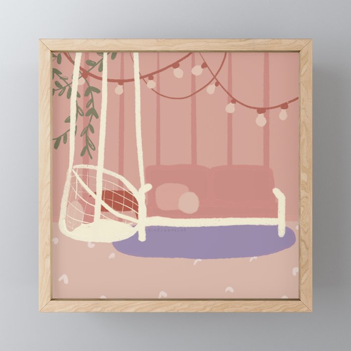 Art Print | Pink Balcony | Liefs Anoes Framed Mini Art Print