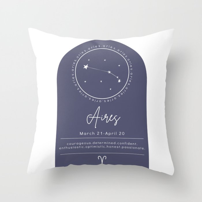 Aries Zodiac | Denim Arch Throw Pillow