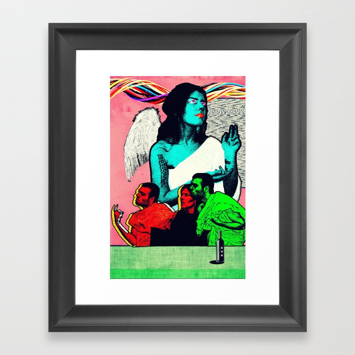 Man and Woman Reenact the Last Supper in an Age of Digital Ecstasy Panel #4 Framed Art Print