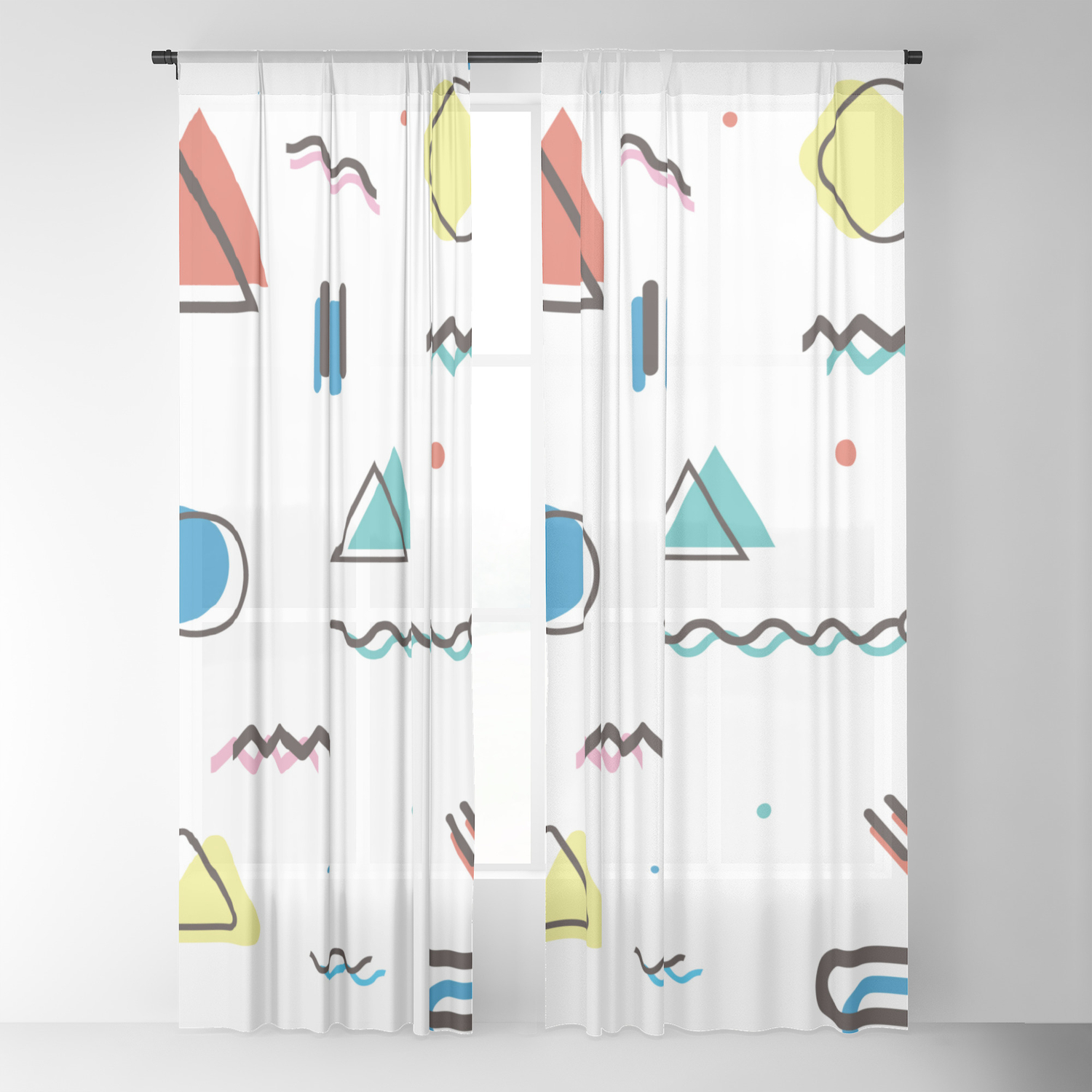 Houston 1990 Sheer Curtain By Anutu Society6