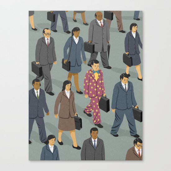 Happy commuter Canvas Print