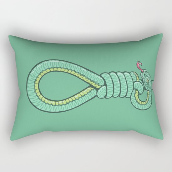 Hangman Snake (green) Rectangular Pillow