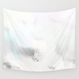 Rabbit In A Snowstorm Wall Tapestry