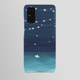 Garlands of stars, watercolor teal ocean Android Case