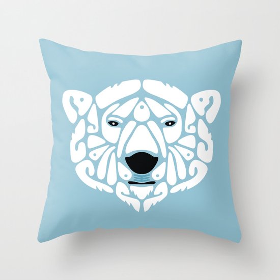An Béar Bán (The White Bear) Throw Pillow