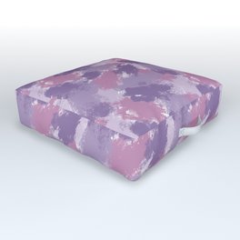 Abstract minimalist purple and pink loose brush strokes pattern Outdoor Floor Cushion