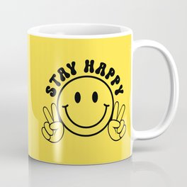 Stay Happy Peace Love Smile Hippy Quote Coffee Mug