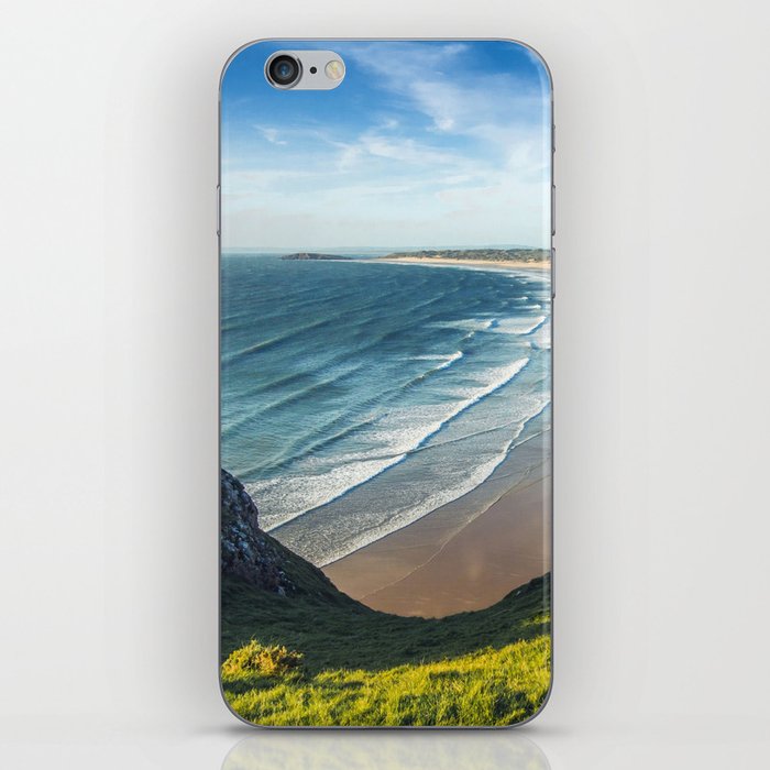 Great Britain Photography - Rhossili Bay Beach On A Hot Summer Day iPhone Skin
