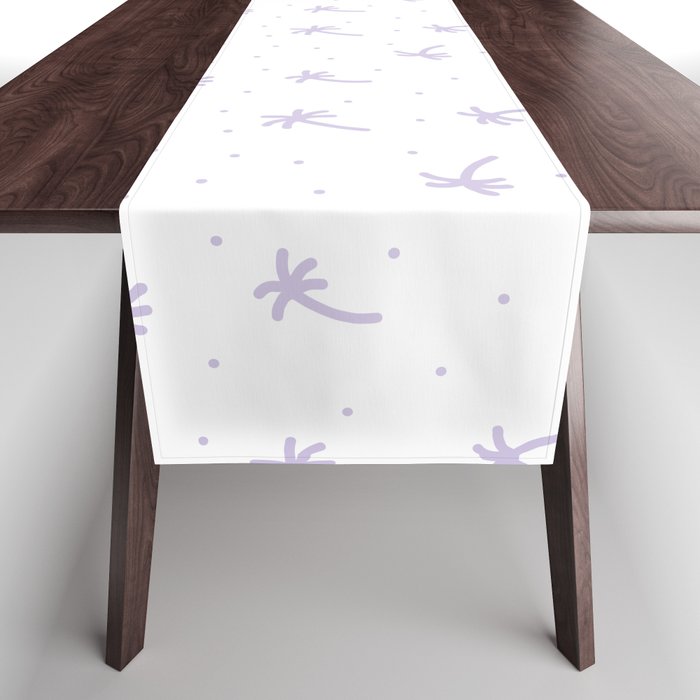 Lilac Doodle Palm Tree Pattern Table Runner