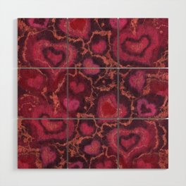 Hearts, Valentine's Day Love, Pink Red Burgundy Wood Wall Art