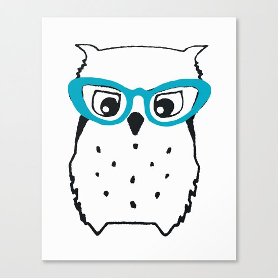 Cute Owl Glasses Canvas Print