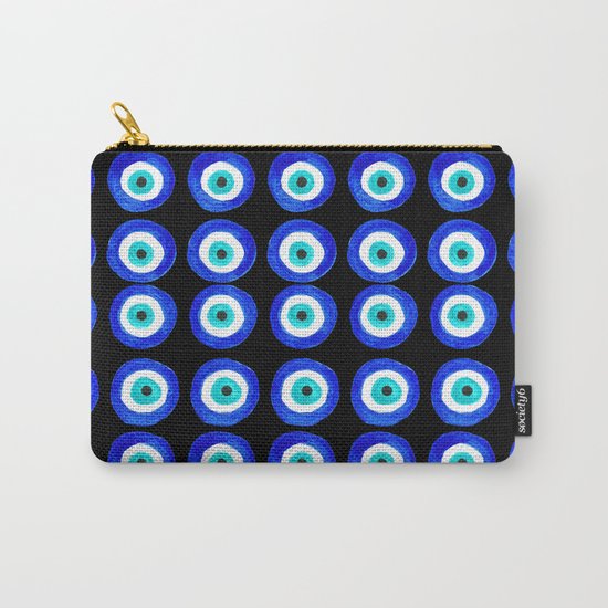 Evil Eye Talisman - on black Carry-All Pouch
