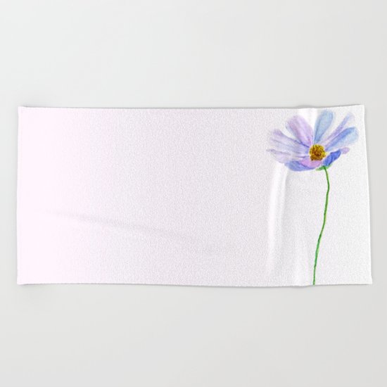 one purple cosmos Beach Towel
