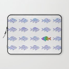 Rainbow Tropical Fish Art - Just Be Yourself Laptop Sleeve