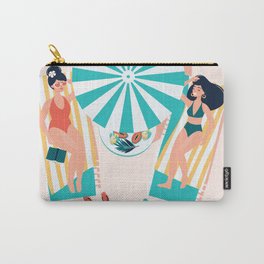 My Day Off - Kitschy Ladies Lounging at the Beach Carry-All Pouch