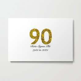 ΒΣΦ 90th on white (BSP) Metal Print | Anniversary, Black, Beta, Phi, Ninety, Sorority, 90Th, Typography, Betasigmaphi, Graphicdesign 