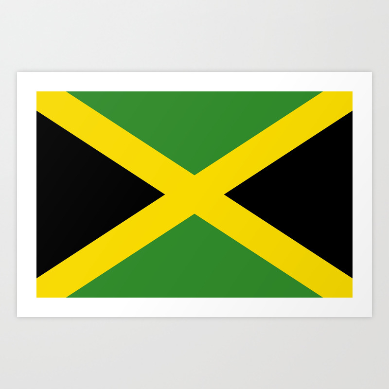 Flag Of Jamaica Jamaican Bob Marley Reggae Rastafari Weed Cannabis Ganja America South America Ragga Art Print By Oldking Society6