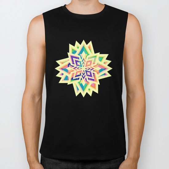 Decorative floral pattern for Christmas Biker Tank