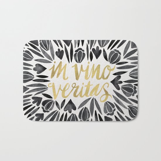 In Wine, There is Truth – Black & Gold Bath Mat