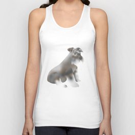  schnauzer breed dog isolated in digital drawing Unisex Tank Top