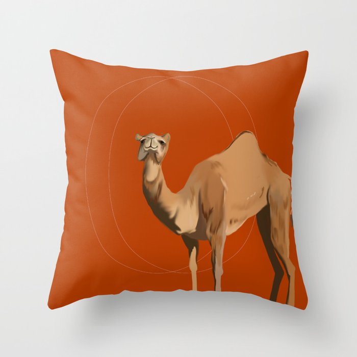 Camel Moon Throw Pillow