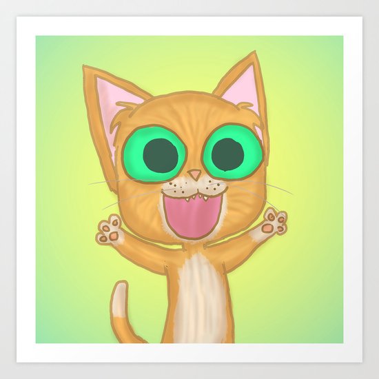 HAPPY CAT Art Print