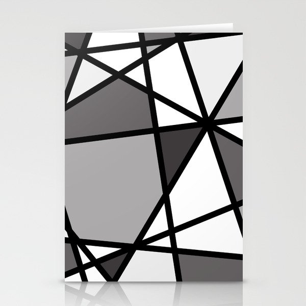 Triangels Geometric Lines dark grey  - grey - white Stationery Cards