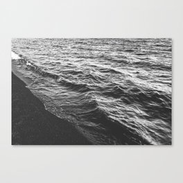 Black Sand Beach | Lake Superior | Black and White Travel Photography in Minnesota Canvas Print