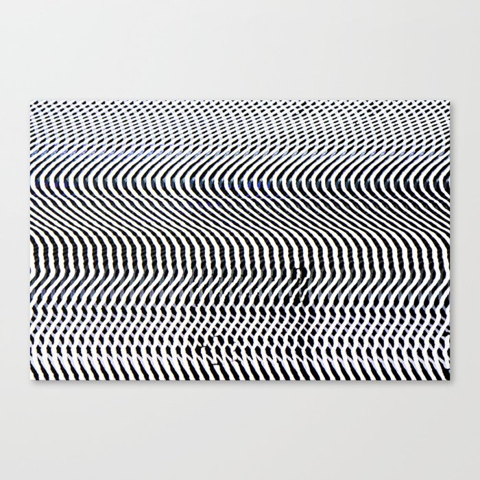 Glitch Stripes Abstract Canvas Print