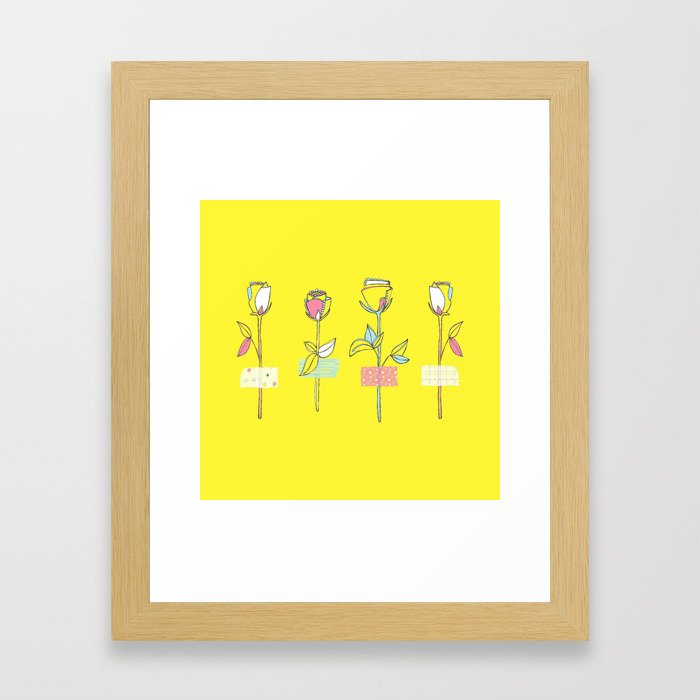 Rosewall (on yellow) Framed Art Print