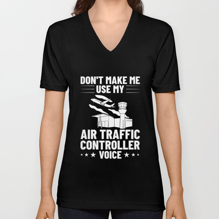 Air Traffic Controller Flight Director Tower V Neck T Shirt