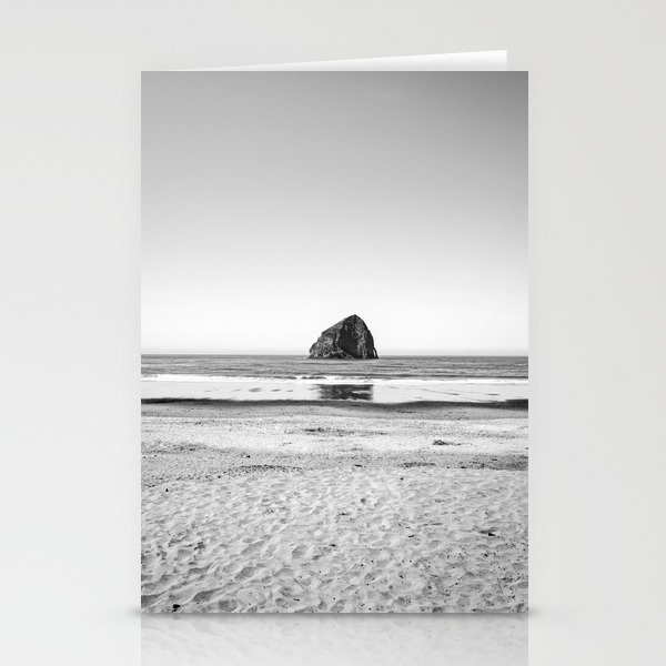 Pacific City Oregon Coast | Cape Kiwanda Sea Stack | Black and White Travel Photography Stationery Cards
