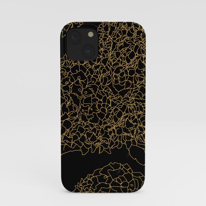 Floral 1 Hydrangea Black iPhone Case