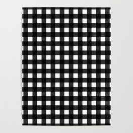 Classic Gingham Black and White - 14 Poster
