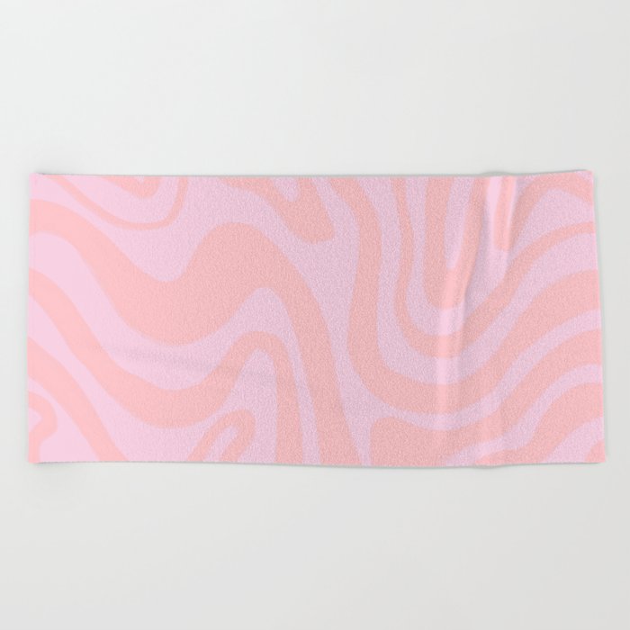Pink on Pink Liquid Swirl Beach Towel