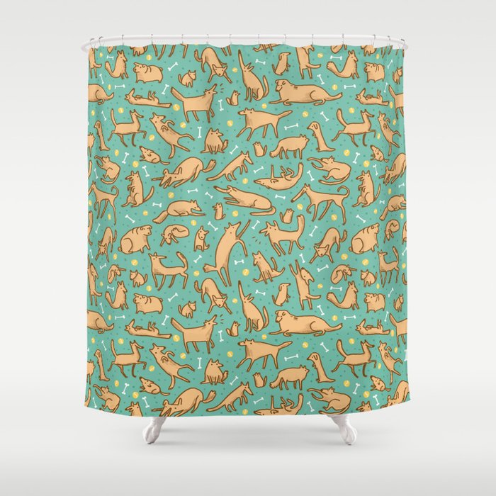 Pup Pattern Shower Curtain