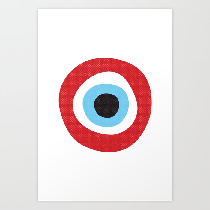 Red Evil Eye Symbol Art Print