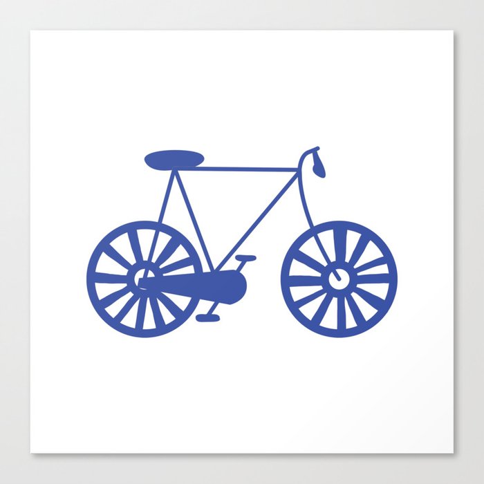Bike Lover Cyclist Blue Print Pattern Canvas Print