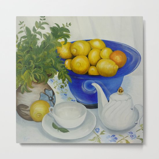Lemon Tea Metal Print