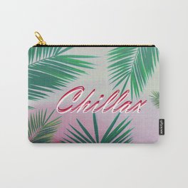 Chillax Carry-All Pouch | Pastel, Holiday, Leaves, Notebook, Cute, Graphicdesign, Relax, Chill, Case, Green 