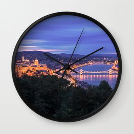 Panoramic View of Budapest Hungary Wall Clock