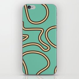 Abstract Mid century modern lines pattern - Green Sheen iPhone Skin