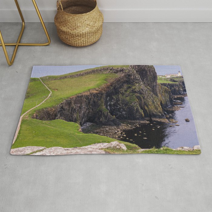 Great Britain Photography - Neist Point Lighthouse In Scotland Rug