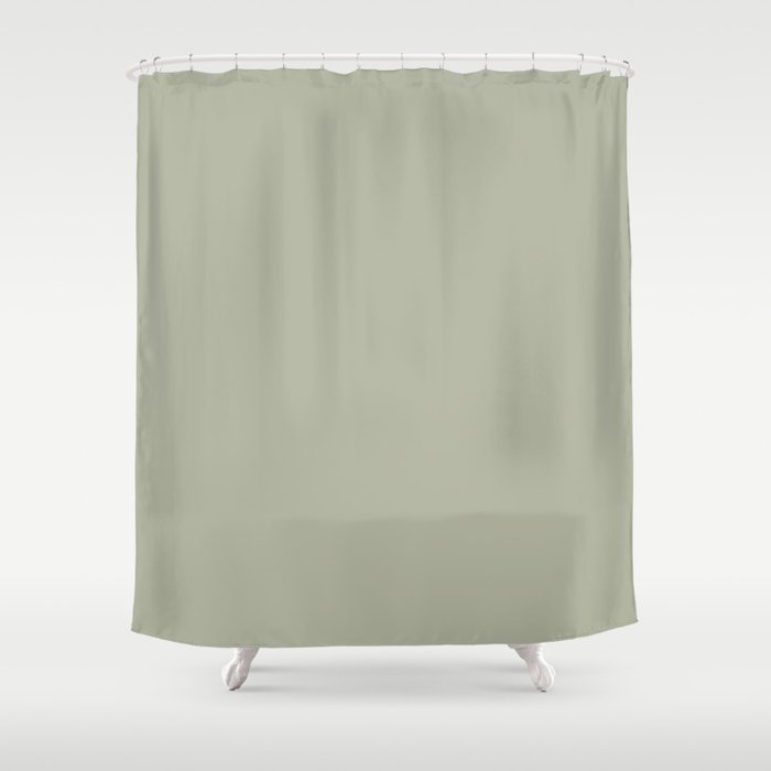 Solid Linen Sage Shower Curtain