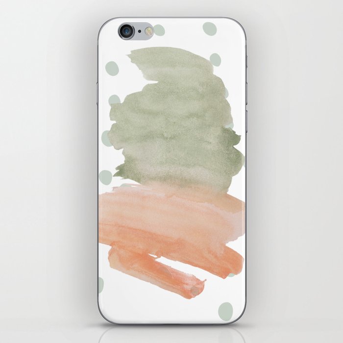 Watercolor Dots and Paint Stroke Phone Wallpaper iPhone Skin