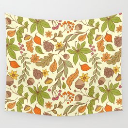 Autumn Leaves Pattern Wall Tapestry
