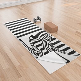Stripes and Swirls - Black and White Yoga Towel