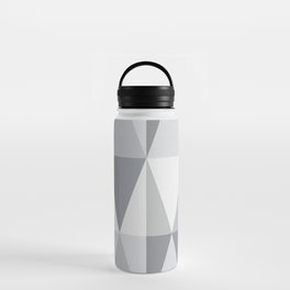 MidCentury Modern Triangles Slate Gray Water Bottle