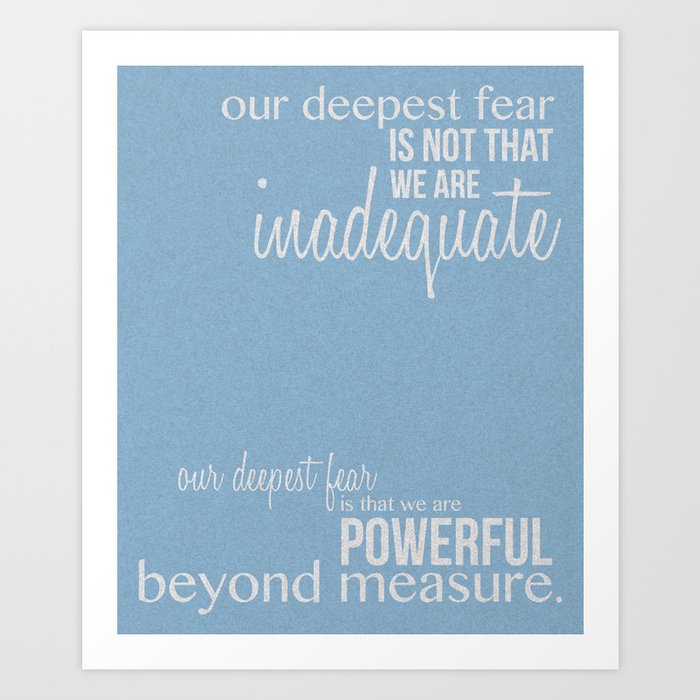 Our Deepest Fear - Coach Carter - Quote Poster Art Print by ehhdesign |  Society6